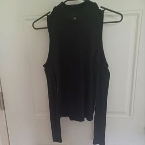 American Eagle Black Drop Sleeve Shirt